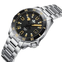 Stříbrné pánské hodinky Phoibos Watches s ocelovým páskem Apollo PY056C - Automatic 39MM