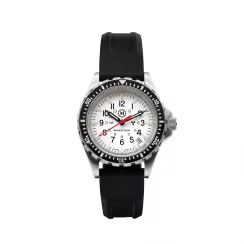 Stříbrné pánské hodinky Marathon Watches s gumovým páskem Arctic Edition Medium Diver's Quartz 36MM