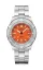 Strieborné pánske hodinky Delma Watches s ocelovým pásikom Quattro Silver Orange 44MM Automatic