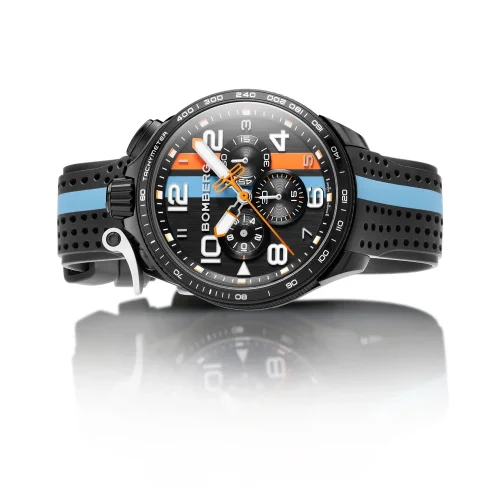 Men's black Bomberg Watch with rubber strap Racing MONACO 45MM