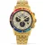 Men's gold Louis XVI watch with steel strap Majesté Iced Out Rainbow - Gold 43MM