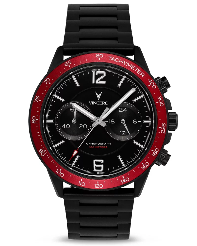 Reloj Vincero de hombre negro con correa de acero The Apex Matte