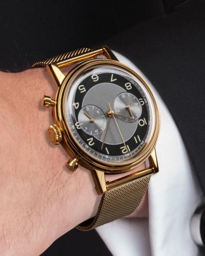 Orologio da uomo Undone Watches in argento con cinturino in acciaio Vintage Tuxedo Gold 40MM