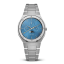 Miesten hopeinen Valuchi Watches -kello teräshihnalla Lunar Calendar - Silver Blue Moonphase 40MM