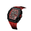 Tsar Bomba Watch musta miesten kello kuminauhalla TB8204Q - Black / Red 43,5MM