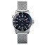 Men's silver Davosa watch with steel strap Argonautic Lumis Mesh - Silver/Blue 43MM Automatic