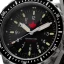 Montre Marathon Watches pour homme en couleur argent avec bracelet en caoutchouc Red Maple Jumbo Diver's Quartz 46MM