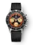 Men's silver Nivada Grenchen watch with rubber strap Chronoking Paul Newman Orange 87034Q01 38MM