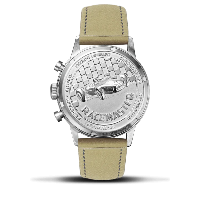 Men's silver Ferro & Company with leather strap Race Master Chronograph GREEN GLF 39MM