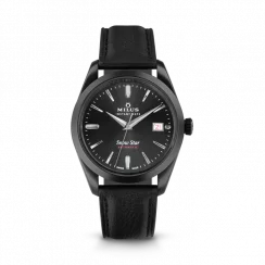 Orologio da uomo Milus Watches colore nero con cinturino in pelle Snow Star Dark Matter 39MM Automatic