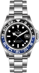 Men's silver Ocean X watch with steel strap SHARKMASTER GMT SMS-GMT-541 - Silver Automatic 42MM