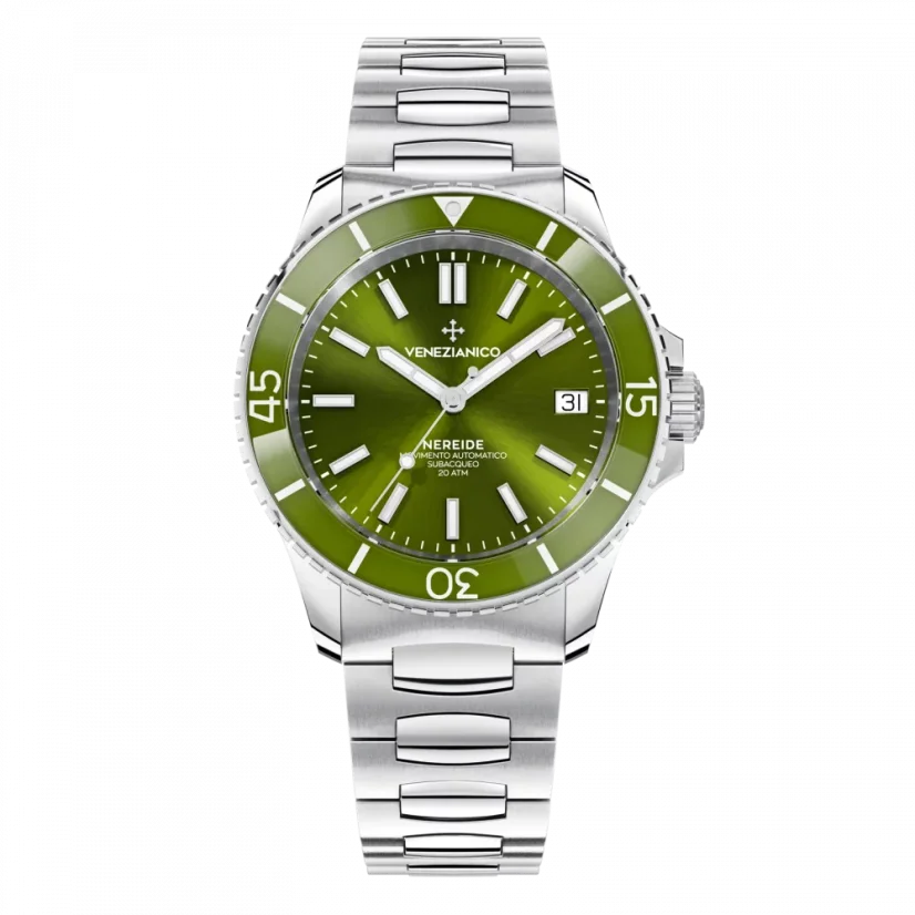 Relógio masculino de prata Venezianico com bracelete de aço