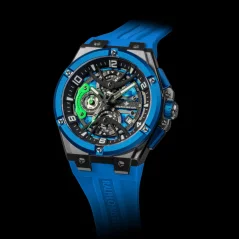 Srebrny zegarek męski Ralph Christian z gumką The Apex Chrono - Celestial Blue 46MM