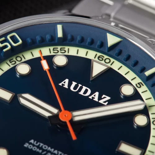 Strieborné pánske hodinky Audaz Watches s oceľovým pásikom Seafarer ADZ-3030-02 - Automatic 42MM