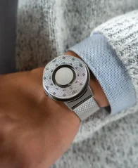 Montre Eone pour homme de couleur argent avec bracelet en acier Switch Sunflower - Silver 40MM