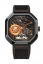 Herenhorloge in de kleur zwart van Agelocer Watches met een rubberen band Volcano Series Black / Orange 44.5MM Automatic