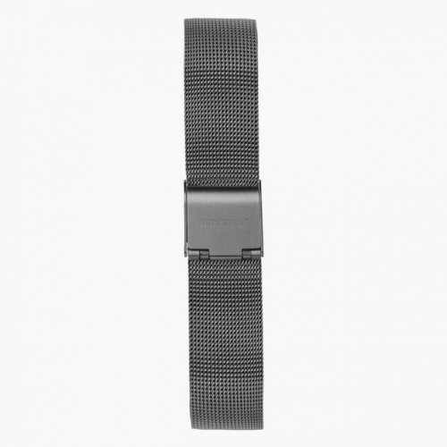 Men's black Nordgreen watch with steel strap Pioneer White Dial - Mesh / Gun Metal 42MM