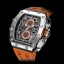 Ασημένιο ανδρικό ρολόι Tsar Bomba Watch με ατσάλινο λουράκι TB8204Q - Silver / Orange 43,5MM