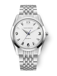 Męski srebrny zegarek Nivada Grenchen z pasem stalowym Antarctic 35005M04 35MM