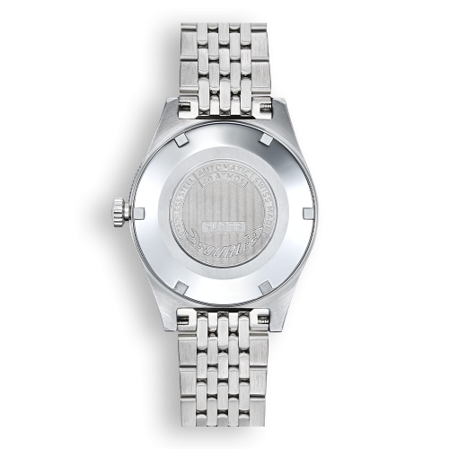 Strieborné pánske hodinky Squale s oceľovým pásikom Super-Squale Sunray Grey Bracelet - Silver 38MM Automatic