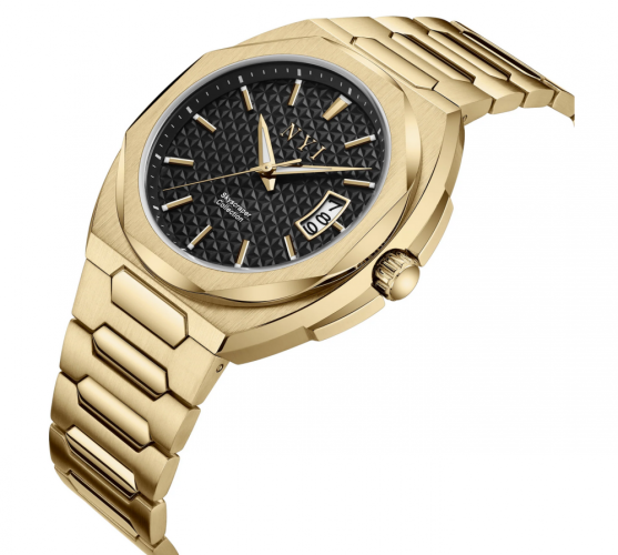 Relógio NYI Watches homem zcapro com pulseira de aço Empire - Gold 42MM