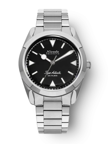 Reloj Nivada Grenchen plata para hombre con correa de acero Super Antarctic 32025A20 38MM Automatic