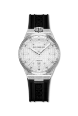 Men's silver Bomberg Watch with rubber strap DIAMOND WHITE 43MM Automatic