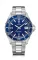 Relógio Delma Watches prata para homens com pulseira de aço Santiago Silver / Blue 43MM Automatic