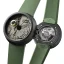 Czarny zegarek męski 22Designstudio Watches z gumowym paskiem Rabbit Moss green 45MM Automatic