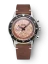 Srebrny zegarek męski Nivada Grenchen ze skórzanym paskiem Chronoking Mecaquartz Salamon Brown Leather 87043Q14 38MM