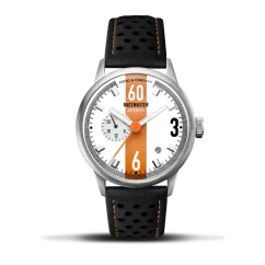 Zilveren herenhorloge van Ferro & Company met leren band Race Master Automatic White 39MM Automatic