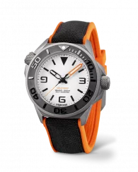 Orologio da uomo Undone Watches in colore argento con cinturino in caucciù AquaLume Black / Orange 43MM Automatic
