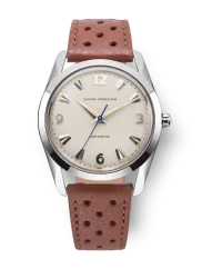 Orologio da uomo Nivada Grenchen in colore argento con cinturino in pelle Antarctic 35001M41 35MM