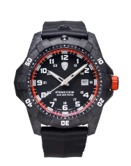 Čierne pánske hodinky ProTek Watches s gumovým pásikom Dive Series 1004 42MM