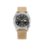 Strieborné pánske hodinky Praesidus s koženým opaskom Rec Spec - White Sunray Sand Leather 38MM Automatic