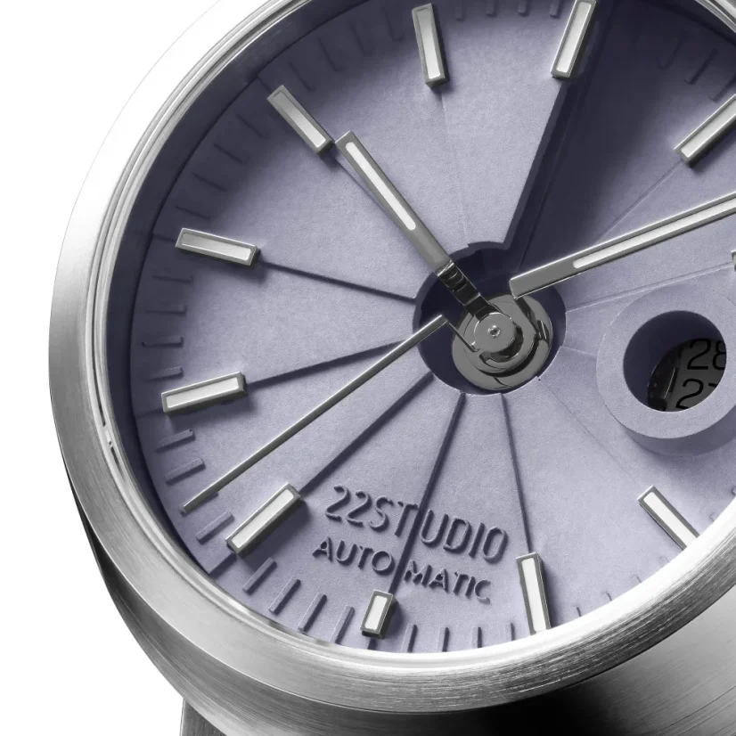 Zilverkleurig herenhorloge van 22Designstudio Watches met stalen band Concrete Sport 45MM Automati