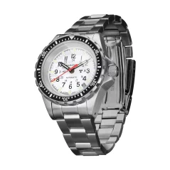 Relógio Marathon Watches prata para homens com pulseira de aço Arctic Edition Medium Diver's Automatic 36MM