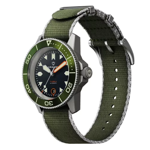 Montre Draken pour homme en argent avec bracelet en acier Tugela – Green 42MM
