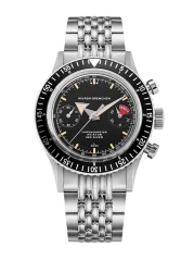 Men's silver Nivada Grenchen watch with steel strap Closed Caseback Chronomaster Paul Newman Inter.Bezel 86056M04LC 38MM