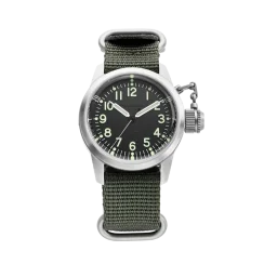 Strieborné pánske hodinky Praesidus s nylonovým opaskom A-5 UDT: OG-107 NATO 38MM Automatic