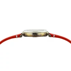 Strieborné pánske hodinky Out Of Order Watches s koženým pásikom Firefly 36 Coral Red 36MM