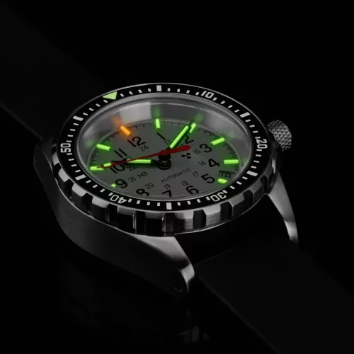 Silberne Herrenuhr Marathon Watches mit Stahlband Arctic Edition Medium Diver's Automatic 36MM