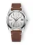 Men's silver Nivada Grenchen watch with leather strap Antarctic Spider 35012M14 35M