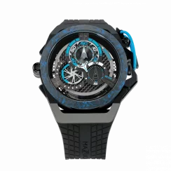 Čierne pánske hodinky Mazzucato s gumovým pásikom RIM Monza Black / Blue - 48MM Automatic