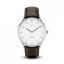 Strieborné pánske hodinky About Vintage s opaskom z pravej kože Vintage Steel / White 1969 41MM