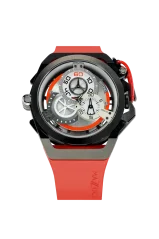 Zwart herenhorloge van Mazzucato met een rubberen band RIM Diamond 05 RD - 48MM Automatic