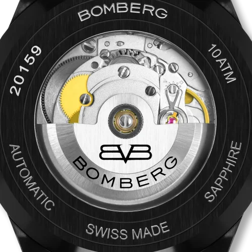 Montre Bomberg Watches pour hommes en noir avec élastique DEEP NOIRE 43MM Automatic