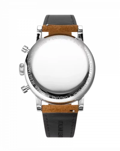 Stříbrné pánské hodinky Undone s koženým páskem Vintage Pistachio Crisp 40MM