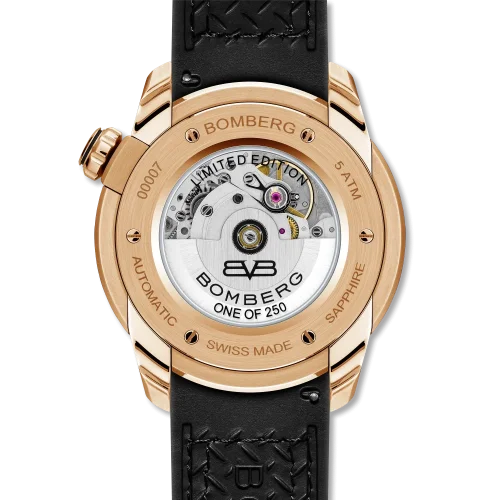 Gouden herenhorloges van Bomberg Watches met leren band CBD GOLDEN 43MM Automatic