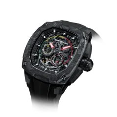 Relógio de homem Tsar Bomba Watch preto com pulseira de borracha Dark Matter 1 Black 43MM